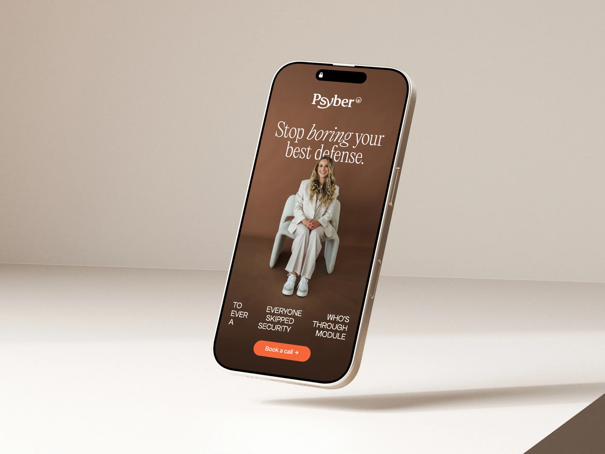 Psyber cybersecurity consultant website on mobile.
